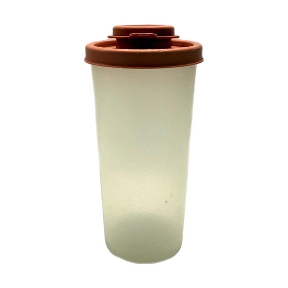 Tupperware Cinnamon Salt or Pepper Shaker 1329-3 Clear with Rose Flip Top Lid - Picture 1 of 6